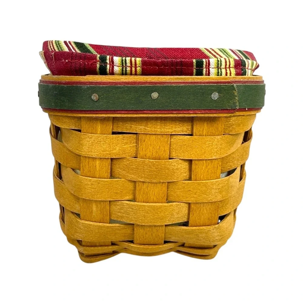 Longaberger HOLIDAY HELPER Sleigh Basket with Liner Protector 2007 USA